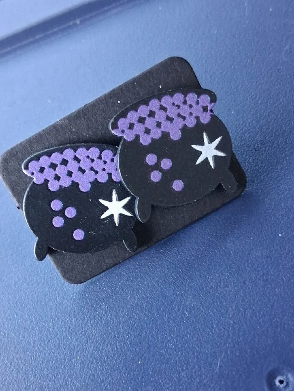 $8 Each Or Bundle 5/$20 Black and Purple Cauldron Stud Earrings